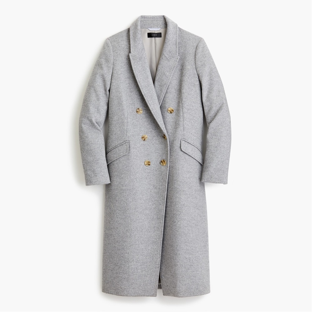 J.Crew Bonita Long Double Breasted Topcoat…
